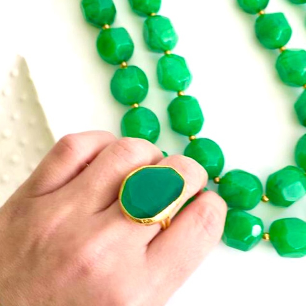 Green Statement Ring Adjustable